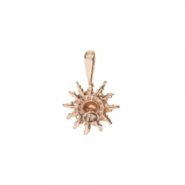 Colgante Eguzkilore Plata Rosa 14mm