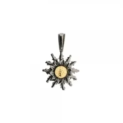 Colgante Eguzkilore Rutenio y Dorado 14mm