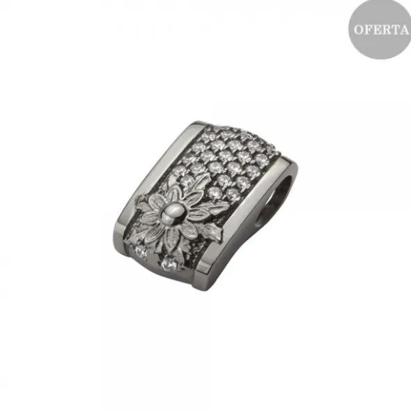 Colgante London Plata Negra y Circonitas Blancas