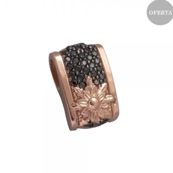 Colgante London Plata Rosa y Circonitas Negras
