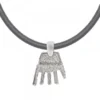 Colgante Mano de Irulegi Plata 20mm y Caucho