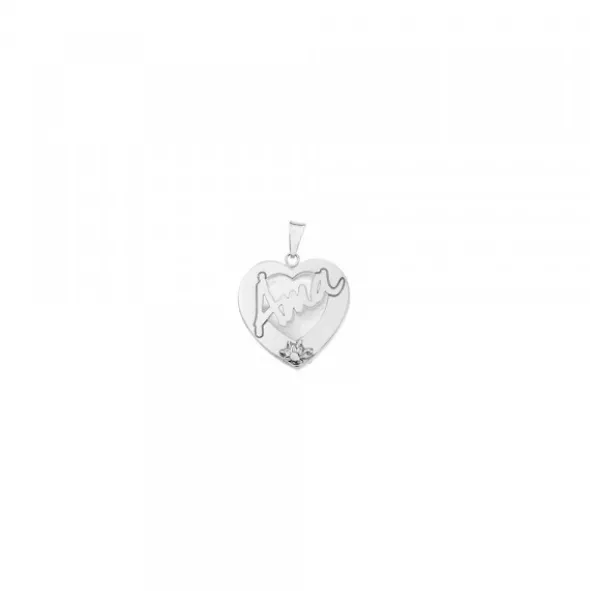Colgante Mini Ama Corazón Plata y Nácar