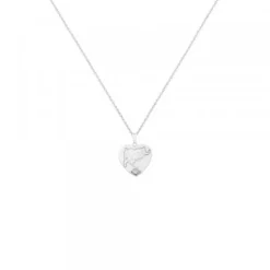 Colgante Mini Ama Corazón Plata y Nácar