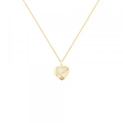 Colgante Mini Ama Corazón Plata Dorada y Nácar