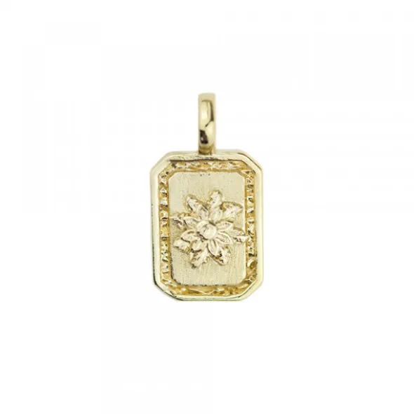 Colgante Mini Chapa Eguzkilore Plata Dorada Personalizable