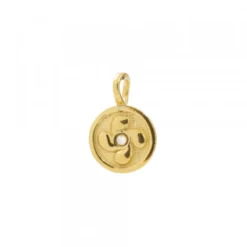 Colgante Mini Lauburu Dorado y Circonita 11mm
