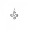 Colgante Mini Lauburu Oro Blanco y Brillantes 10mm