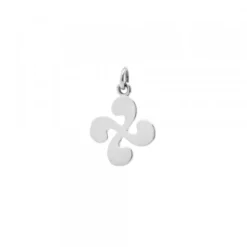 Colgante Mini Lauburu Oro Blanco y Brillantes 10mm