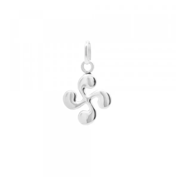 Colgante Mini Lauburu Oro Blanco 10mm