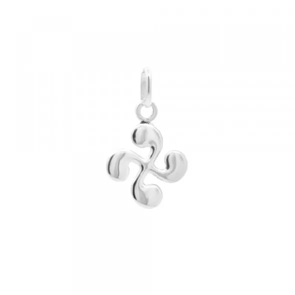 Colgante Mini Lauburu Oro Blanco 10mm
