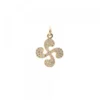 Colgante Mini Lauburu Oro y Brillantes 10mm