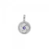 Colgante Mini Lauburu Plata y Circonita Azul