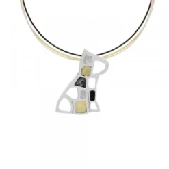 Colgante Puppy Plata con Lámina de Oro