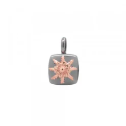 Colgante Q2 Plata Negra y Eguzkilore Rosa