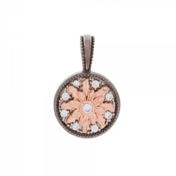 Colgante R2 Rutenio Eguzkilore Rosa y Circonitas