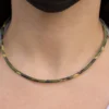 Cordón de Cuero Estampado Militar Verde