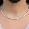 Cordón de Cuero Gris Metalizado