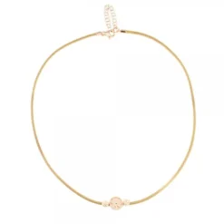 Gargantilla Anuk Cuero Beige con Plata Rosa