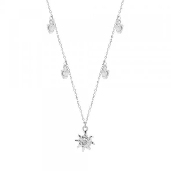 Gargantilla Eguzkilore Oro Blanco y Brillantes