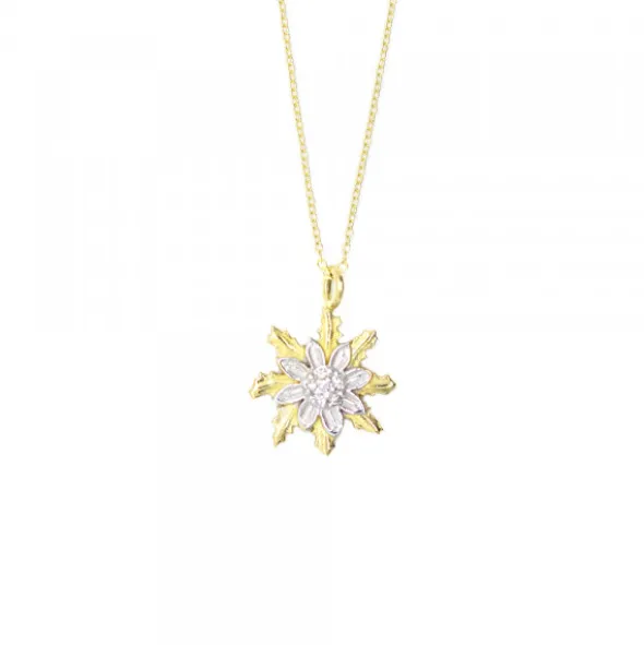 Gargantilla Eguzkilore Oro Bicolor y Diamantes 10mm