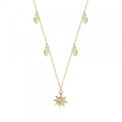 Gargantilla Oro Motivos Eguzkilore con Brillantes