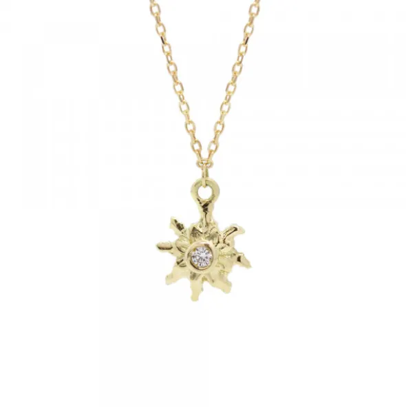 Gargantilla Oro Motivos Eguzkilore con Brillantes