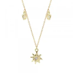 Gargantilla Oro Motivos Eguzkilore con Brillantes
