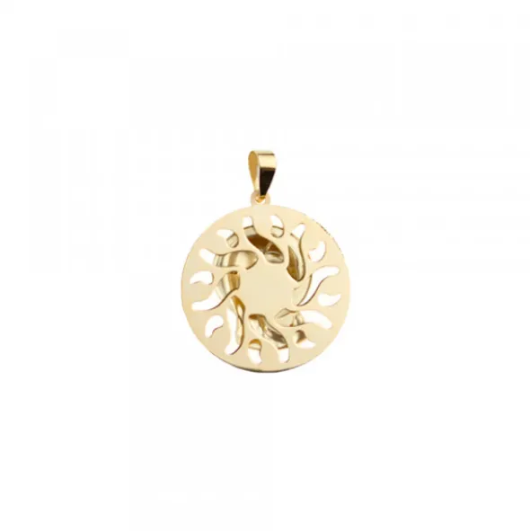 Medalla Calada Virgen Niña Oro 18mm Personalizable