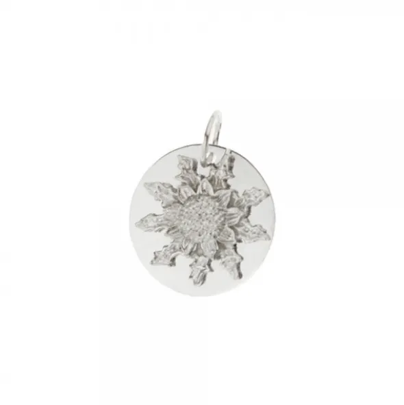 Medalla Eguzkilore Oro Blanco 18mm