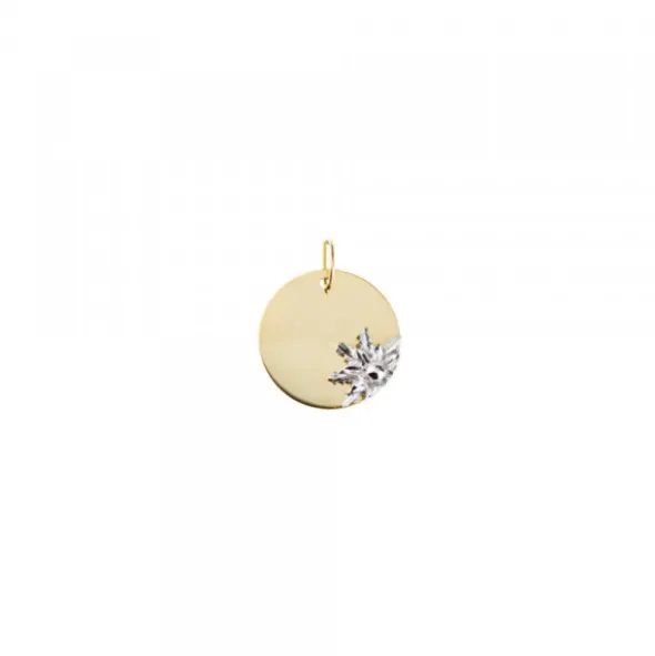 Medalla Oro y Eguzkilore Blanco 12mm Personalizable