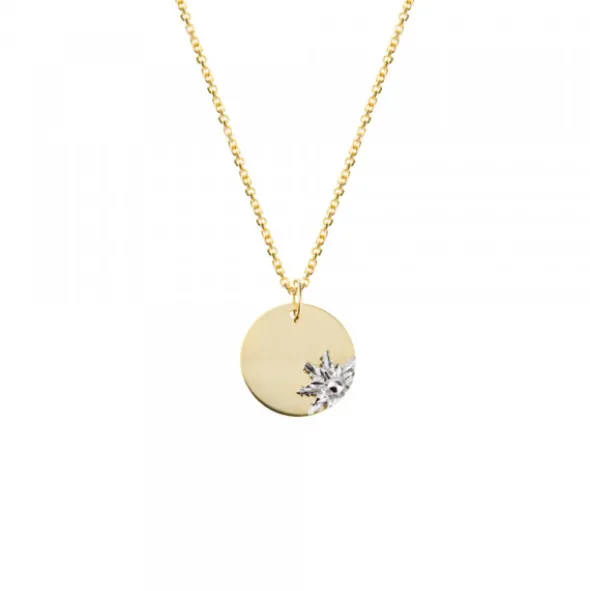 Medalla Oro y Eguzkilore Blanco 12mm Personalizable
