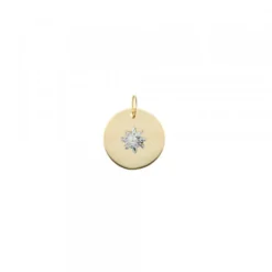 Medalla Oro y Eguzkilore Central Oro Blanco 12mm