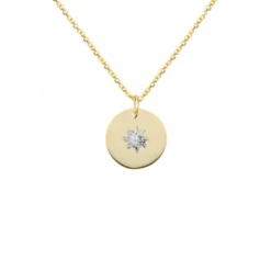 Medalla Oro y Eguzkilore Central Oro Blanco 12mm