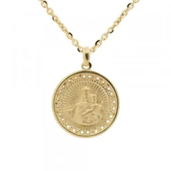 Medalla Virgen del Carmen de Plata Dorada Personalizable