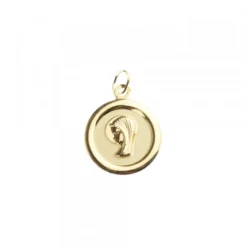 Medalla Virgen Niña Oro 15mm Personalizable