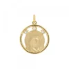 Medalla Virgen Niña Plata Dorada y Circonitas 15mm