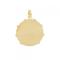 Medalla Virgen Niña Plata Dorada Circonitas 21mm