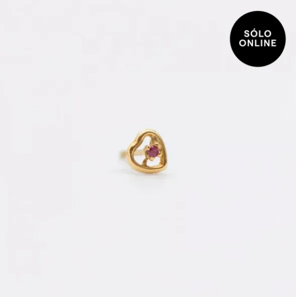 Mini Trepador Corazón Oro y Circonita Rosa