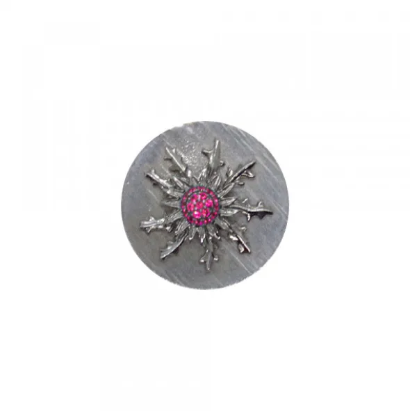 Moneda Eguzkilore de Plata con Circonitas Granates