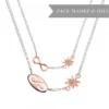 Pack Madre e Hija Gargantilla Infinito Eguzkilore de Plata Rosa