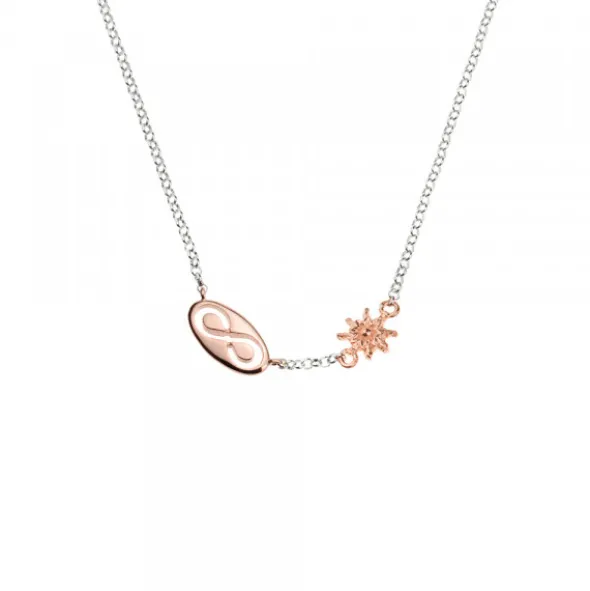 Pack Madre e Hija Gargantilla Infinito Eguzkilore de Plata Rosa