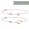 Pack Madre e Hija Pulsera Corazón Eguzkilore de Plata Rosa