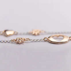 Pack Madre e Hija Pulsera Corazón Eguzkilore Dorado