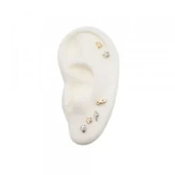 Pack Piercings Media Luna Plata 4 Uds