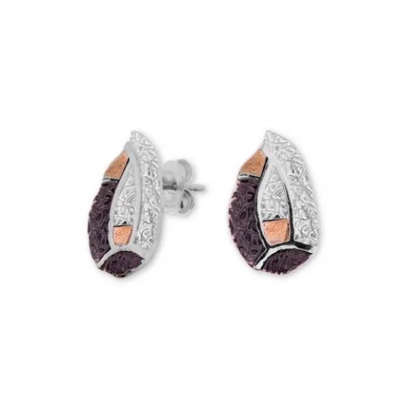 Pendientes Almendra Vitoria Plata y Lámina de Oro