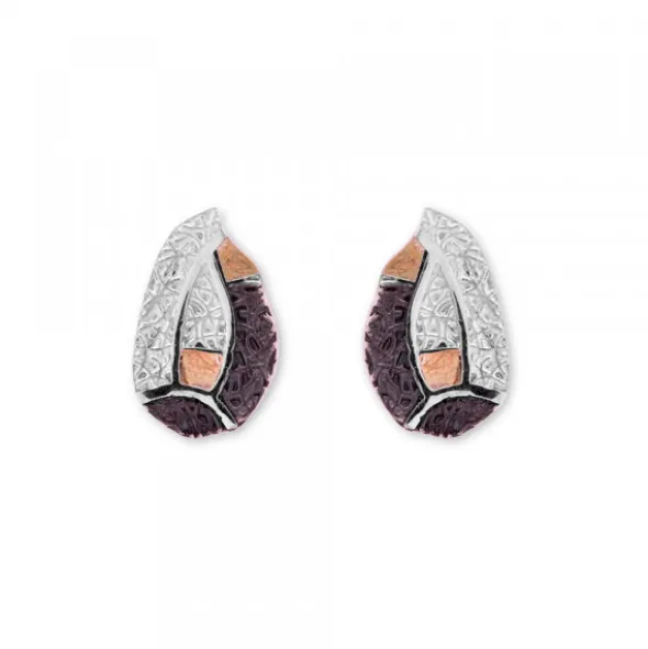 Pendientes Almendra Vitoria Plata y Lámina de Oro