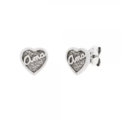 Pendientes Ama Corazón Plata