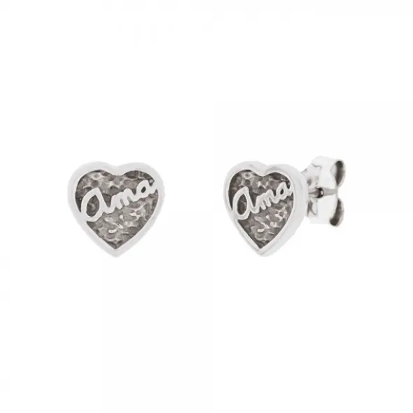 Pendientes Ama Corazón Plata