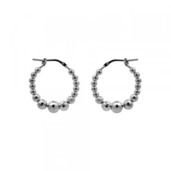 Pendientes Aro Bolitas Rutenio 20mm
