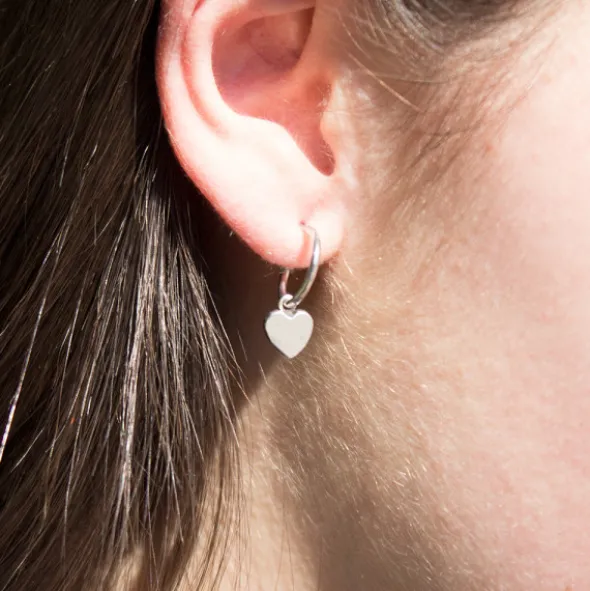 Pendientes Aro Corazón Plata
